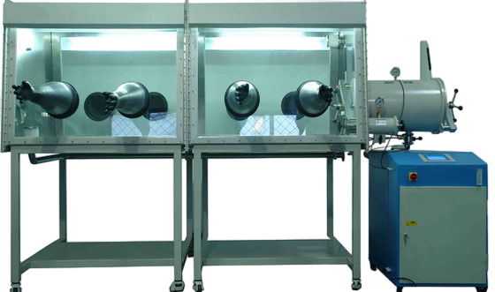 2 work station 2400mm length Lithium Battery Glove Box with 1PPM Water Oxygen Content and Gas Purification System